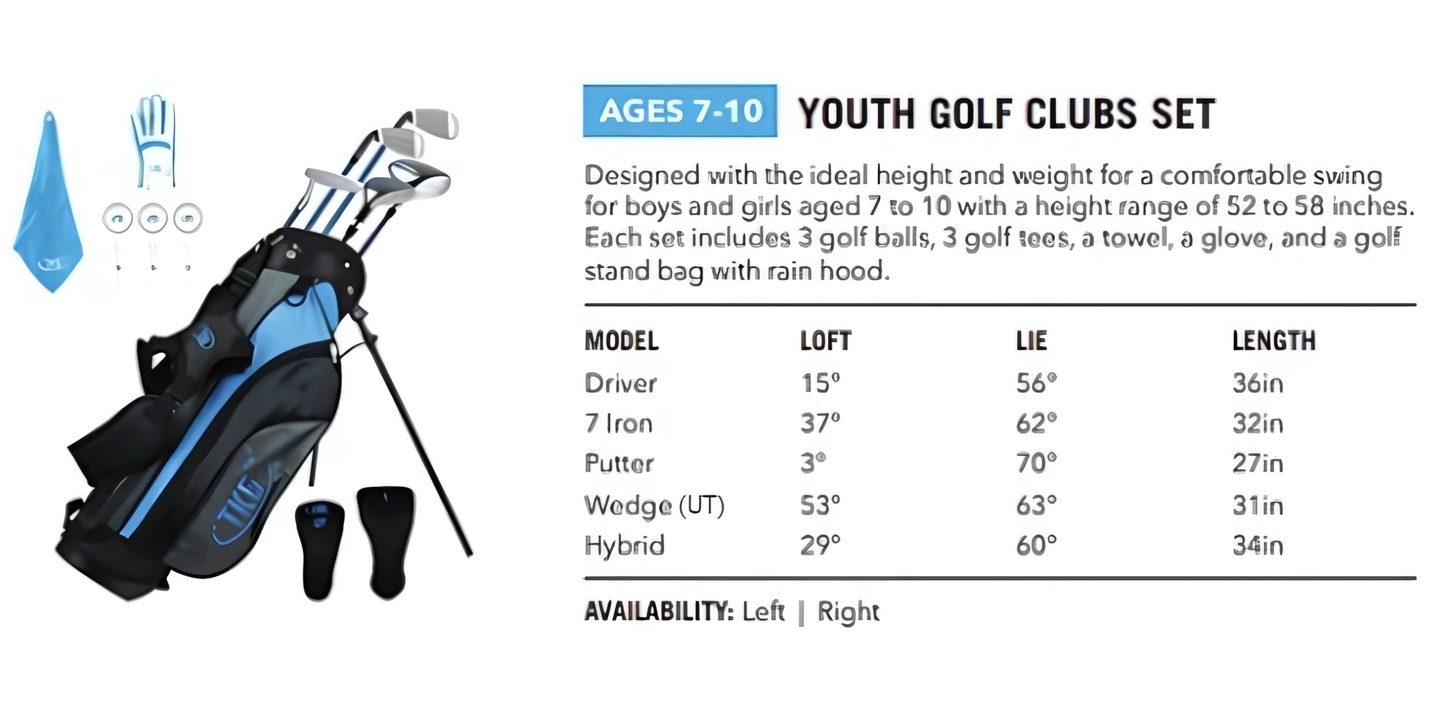 TKG Blue Youth Golf Set (7-10 years)